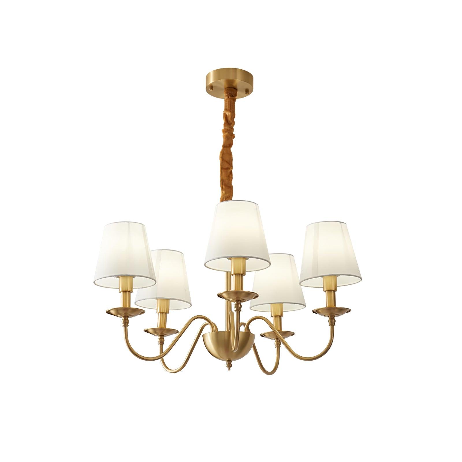 Tapered Fabric Brass Chandelier - Letslighting