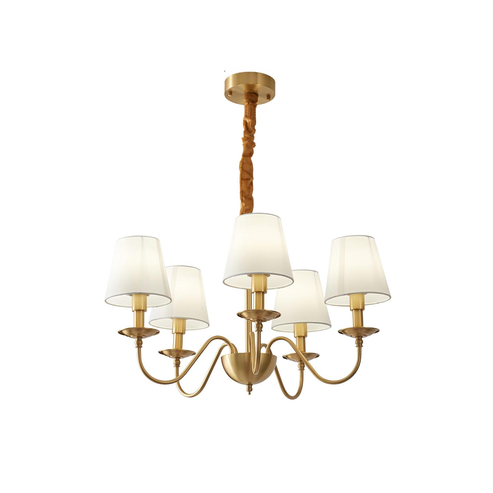 Tapered Fabric Brass Chandelier - Letslighting