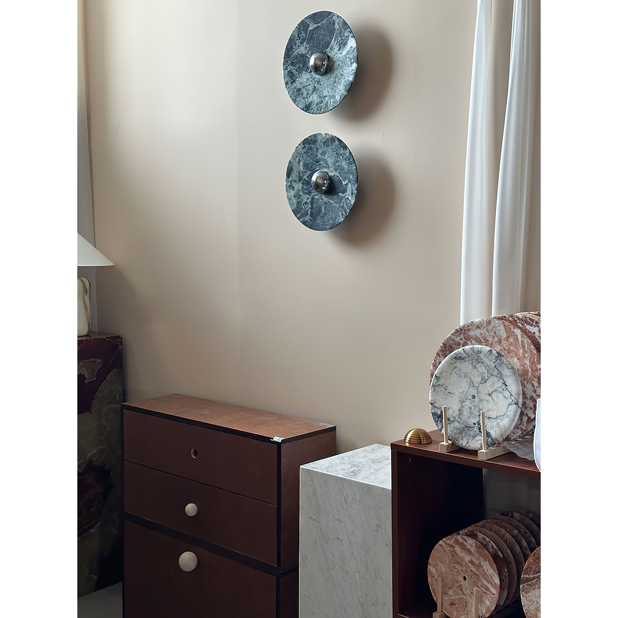 Olrine Modern Minimalist Marble Metal Wall Lamp - Lamp Copper