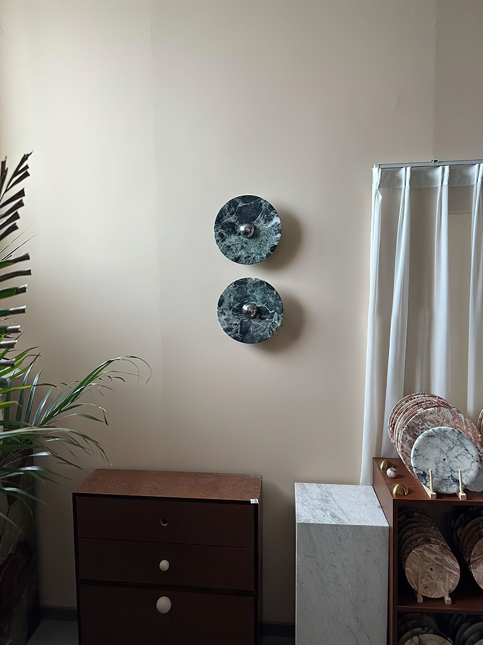 Olrine Modern Minimalist Marble Metal Wall Lamp - Lamp Copper