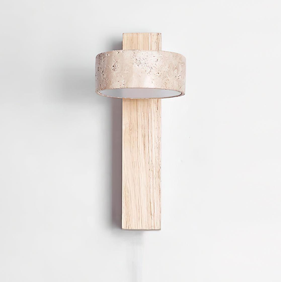 Ritta Lámpara de pared de travertino y madera