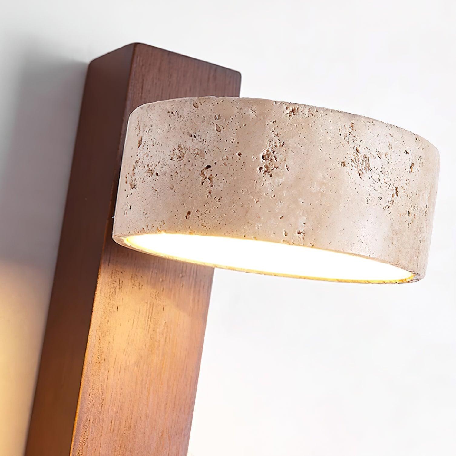 Ritta Lámpara de pared de travertino y madera