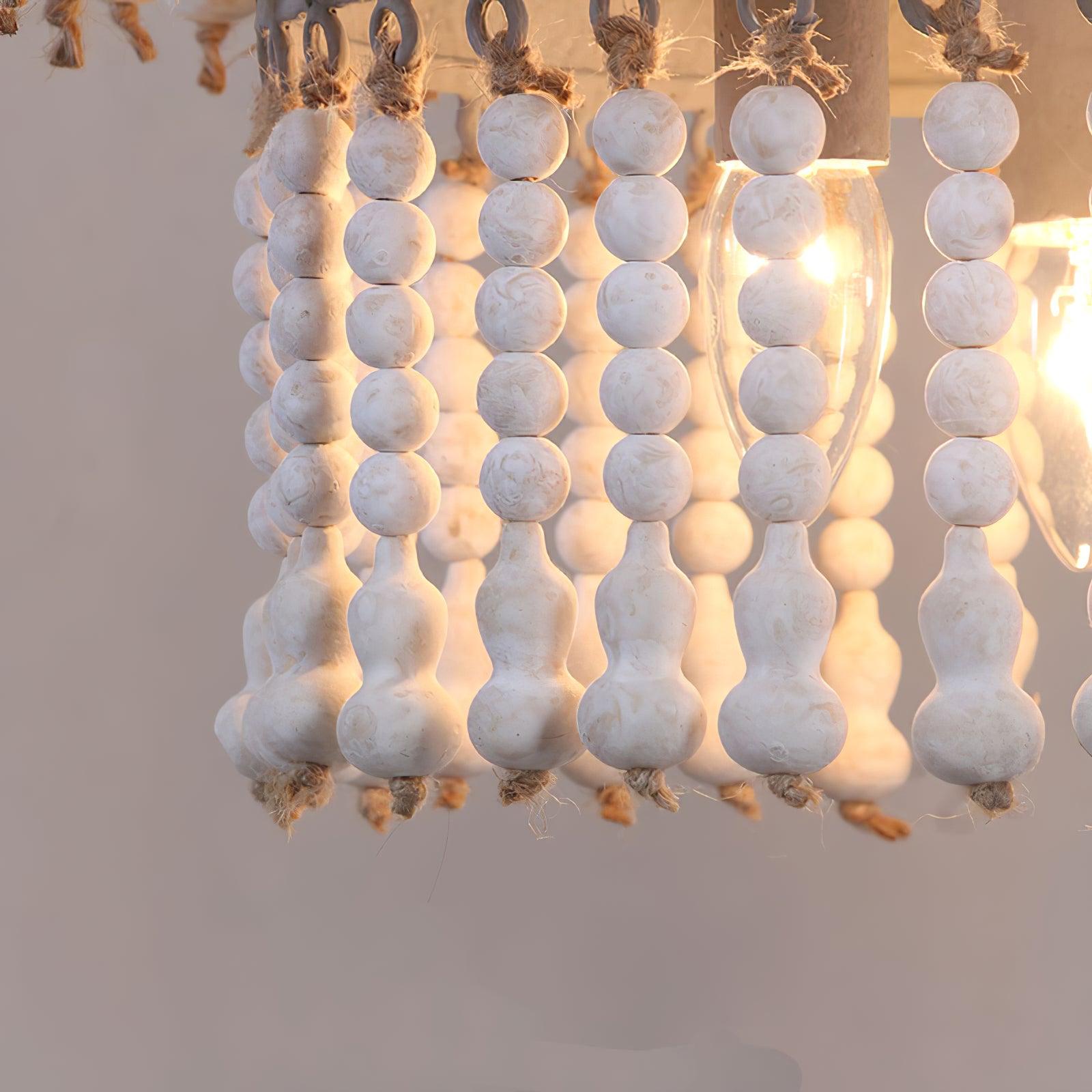 Three Tiered Wood Beaded Chandelier - Letslighting