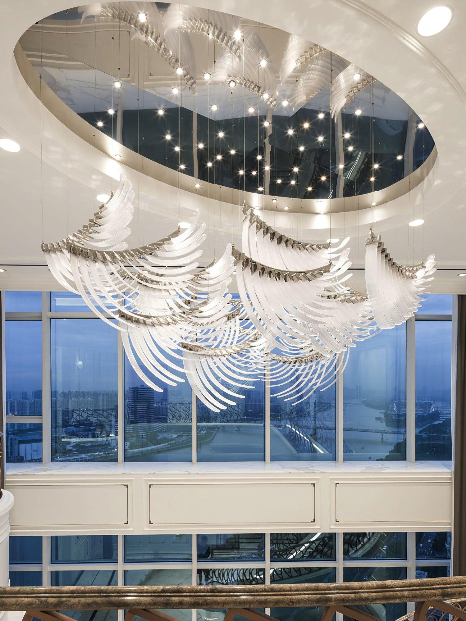 Tiered Postmodern Luxury Palmette Metal Chandelier - Letslighting