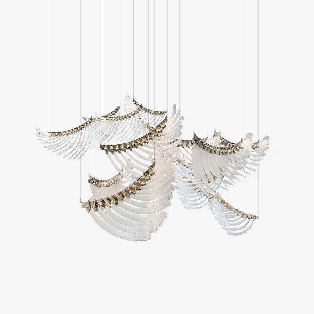 Tiered Postmodern Luxury Palmette Metal Chandelier - Letslighting