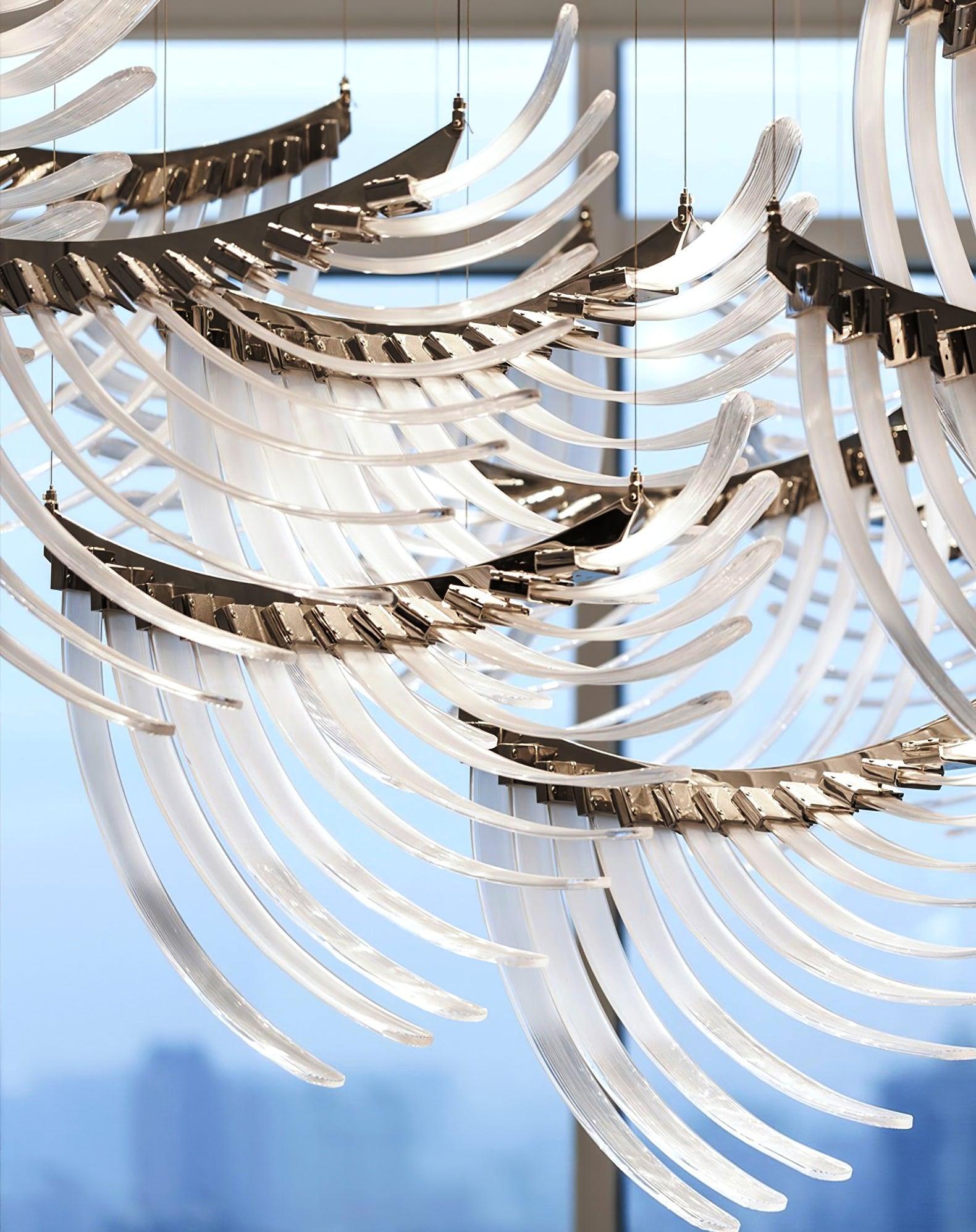 Tiered Postmodern Luxury Palmette Metal Chandelier - Letslighting