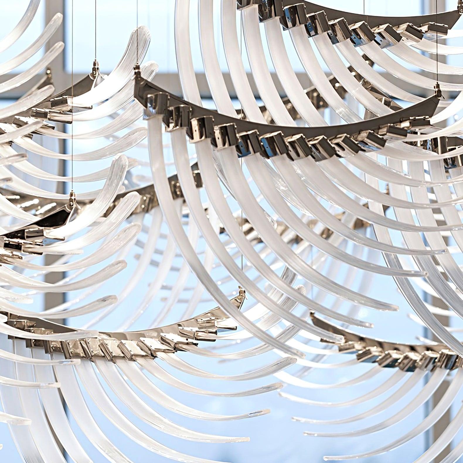 Tiered Postmodern Luxury Palmette Metal Chandelier - Letslighting