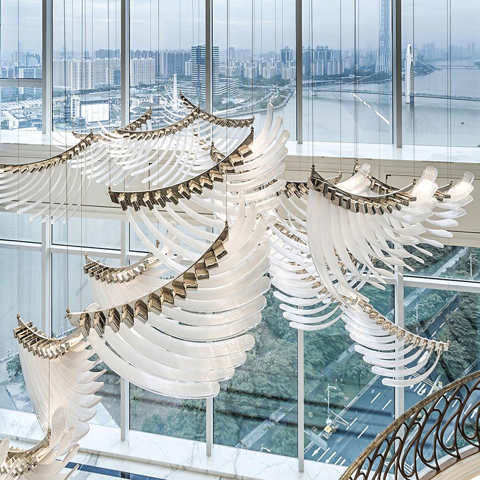 Tiered Postmodern Luxury Palmette Metal Chandelier - Letslighting