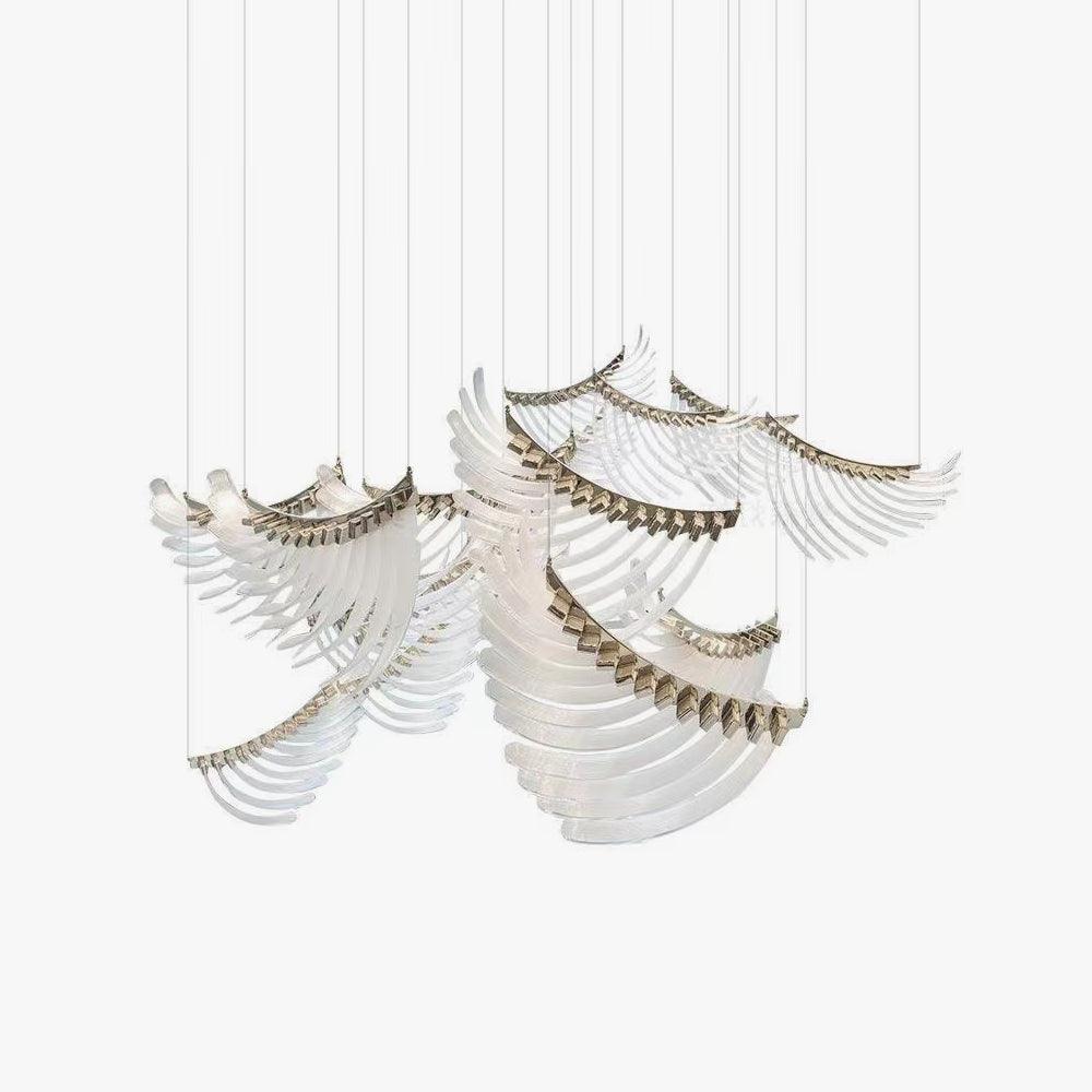 Tiered Postmodern Luxury Palmette Metal Chandelier - Letslighting