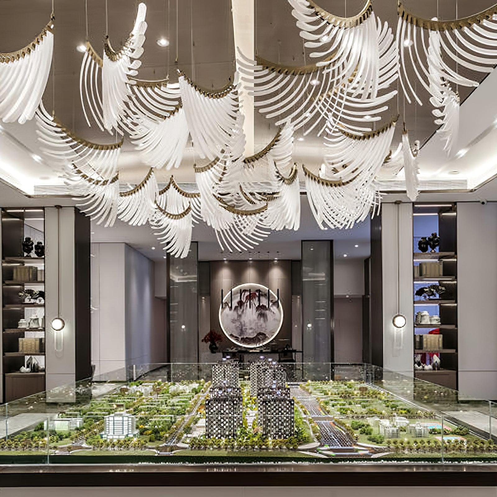 Tiered Postmodern Luxury Palmette Metal Chandelier - Letslighting