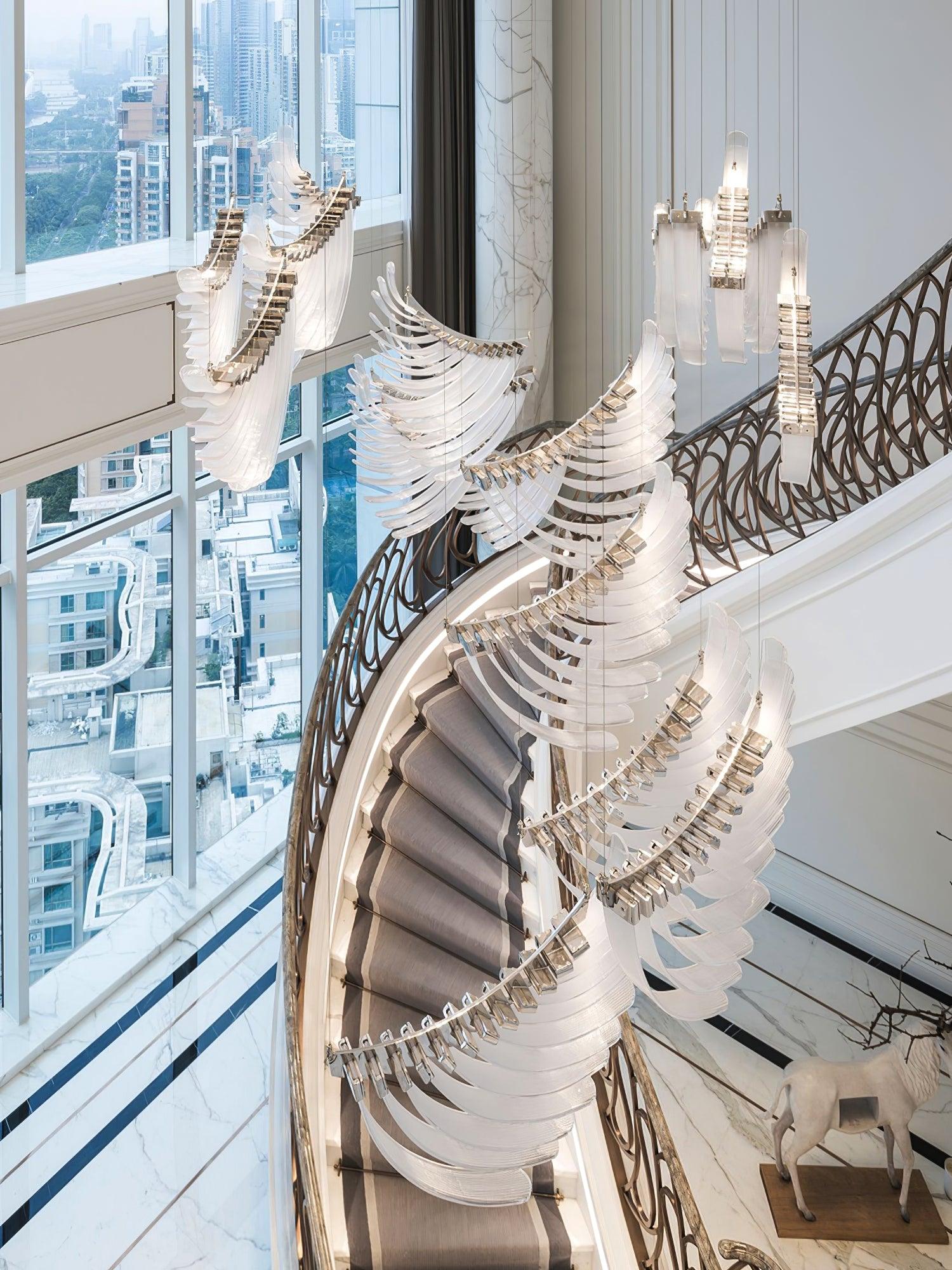 Tiered Postmodern Luxury Palmette Metal Chandelier - Letslighting