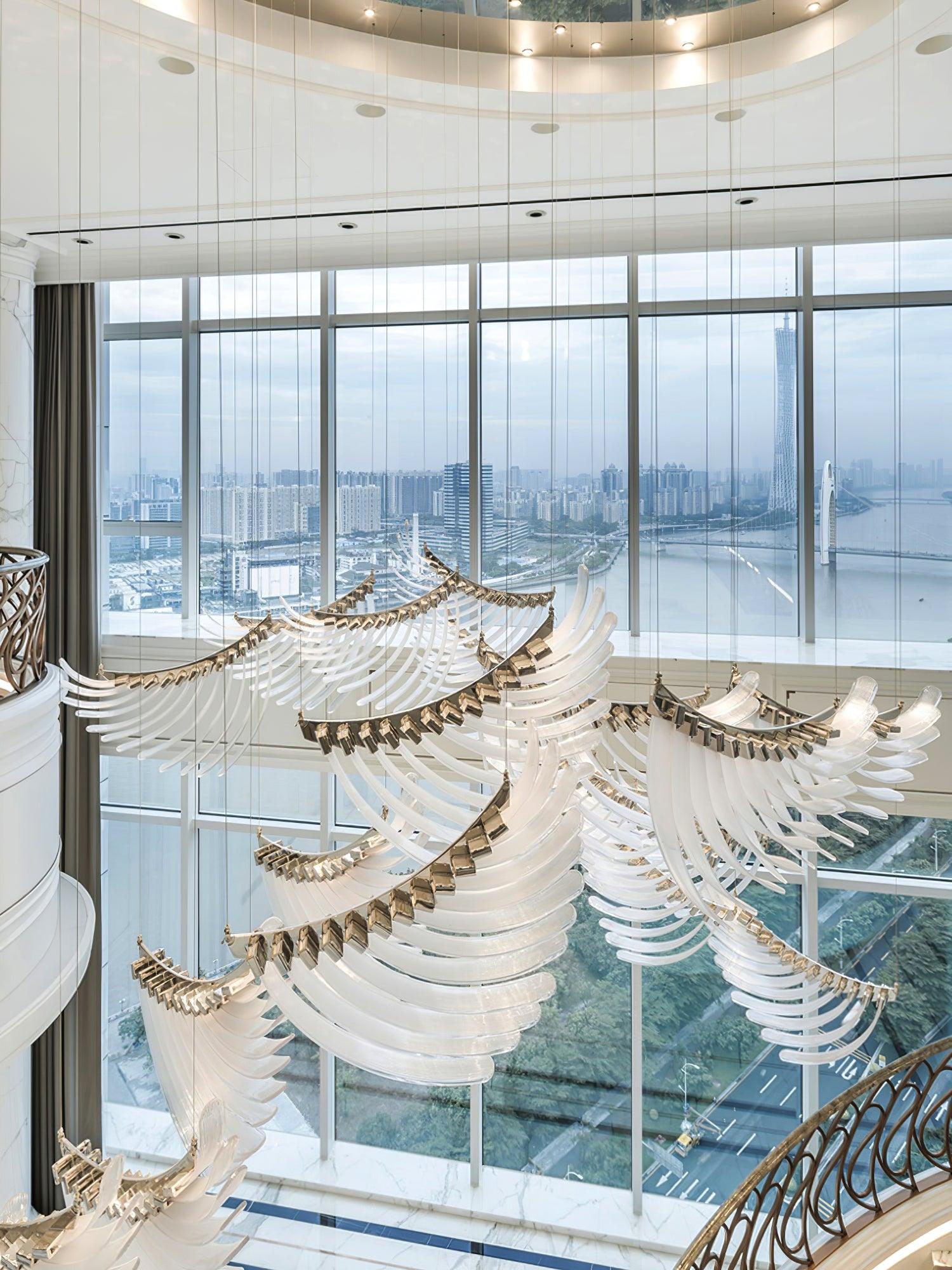 Tiered Postmodern Luxury Palmette Metal Chandelier - Letslighting