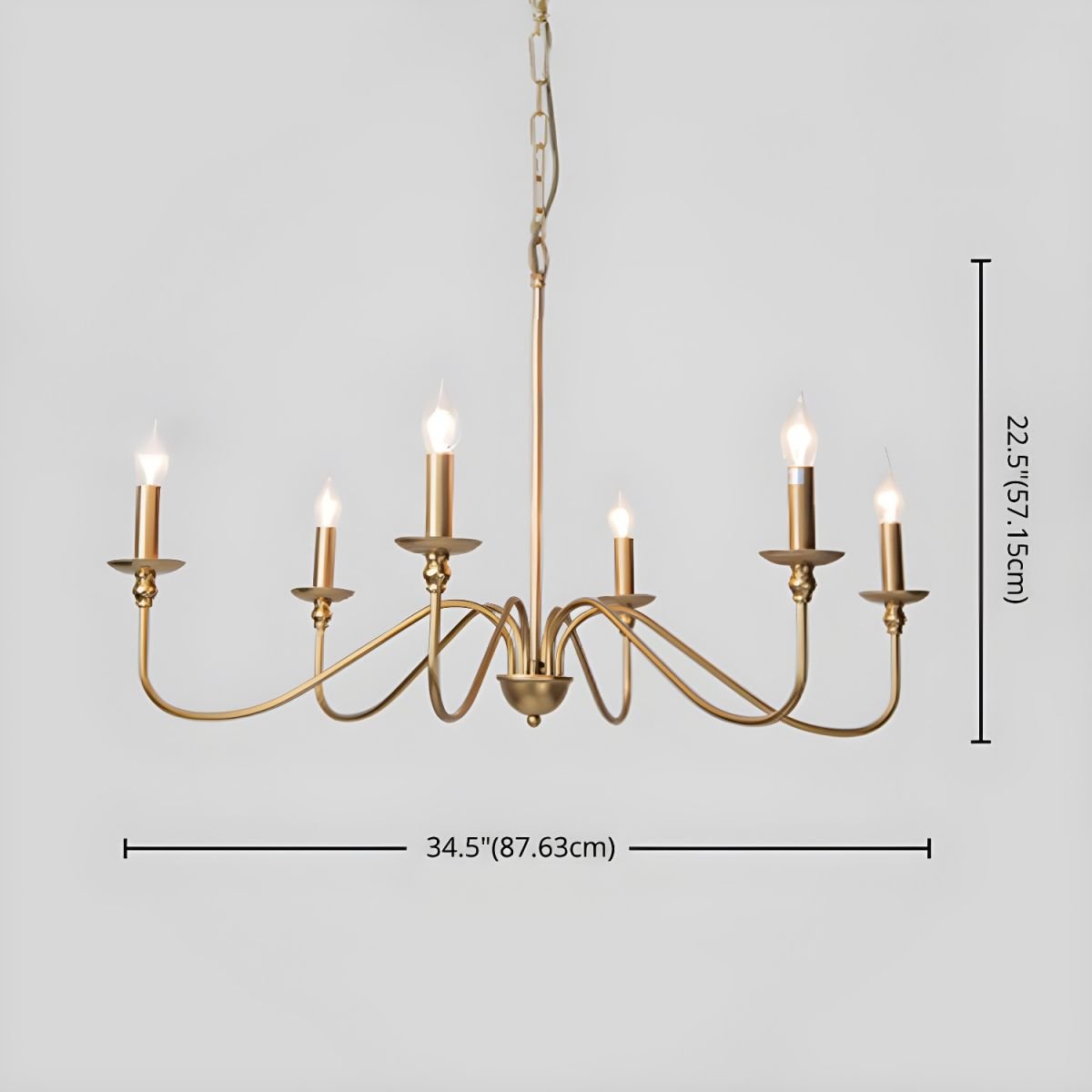 Timeless Gold Candle Chandelier - Letslighting