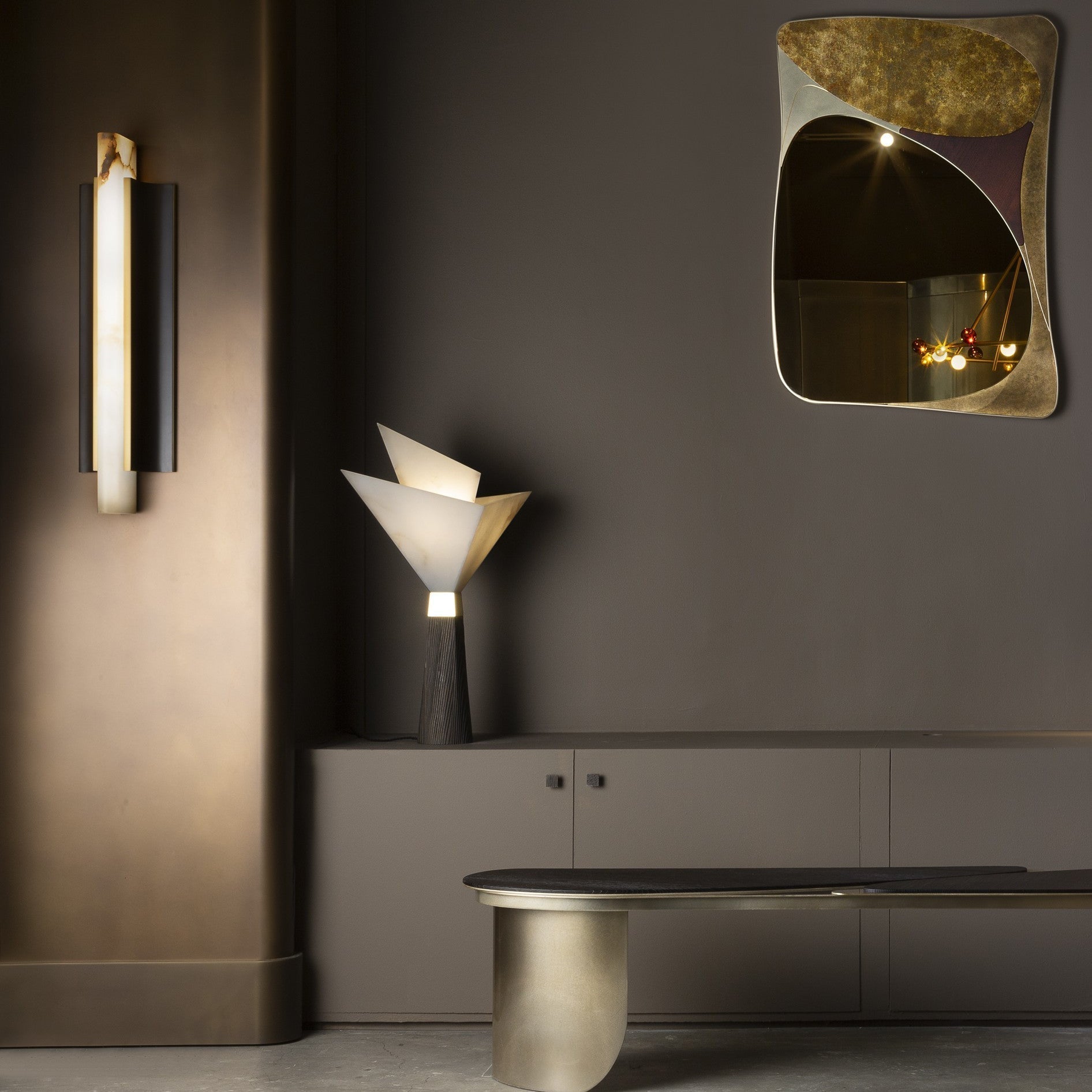 Elsilisra Modern Minimalist Alabaster Wall Lamp - Lamp Copper