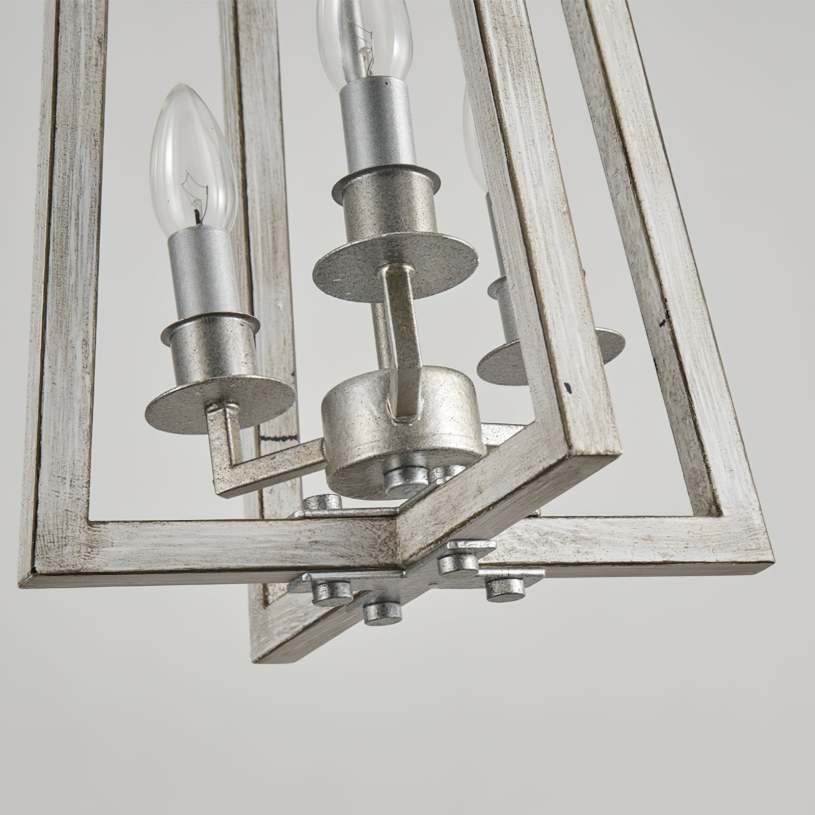 Tinsley Vintage Open Frame Wood Pendant Lamp - Lamp Copper