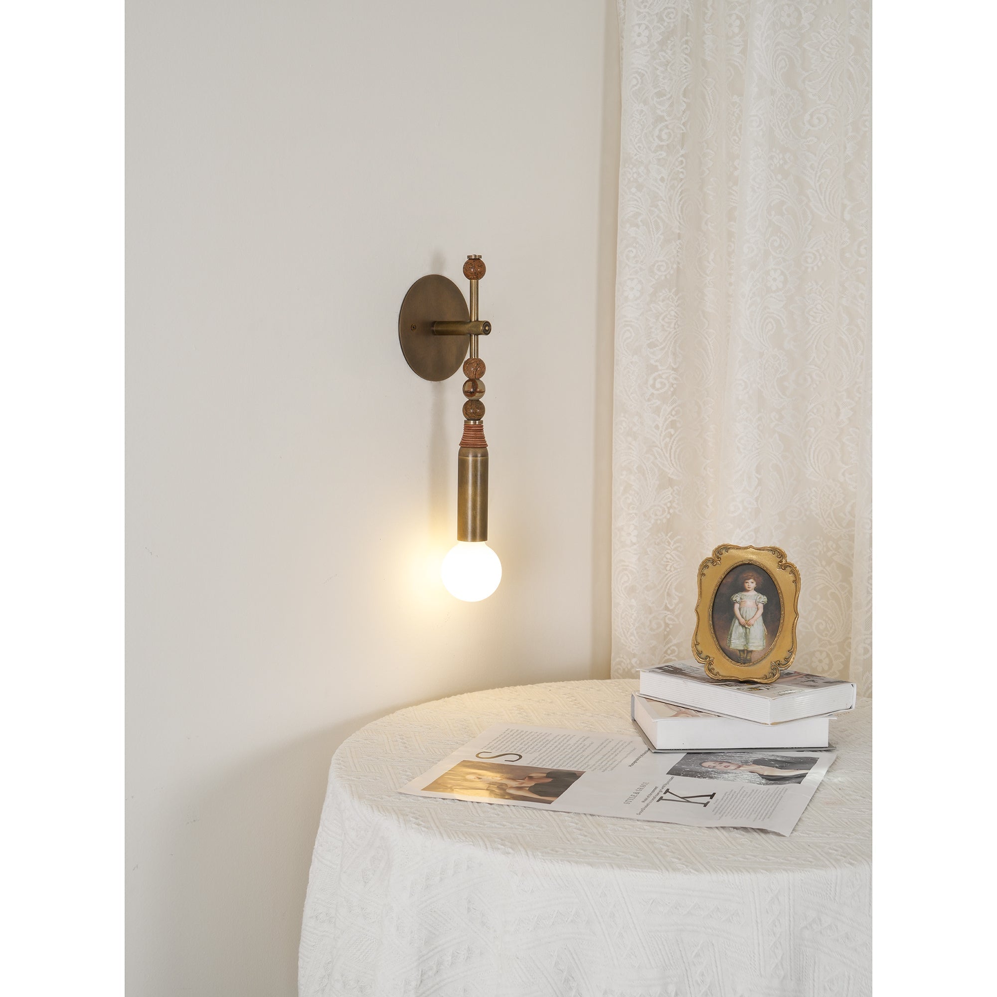 Icarira Modern Minimalist Marble Wall Lamp - Lamp Copper
