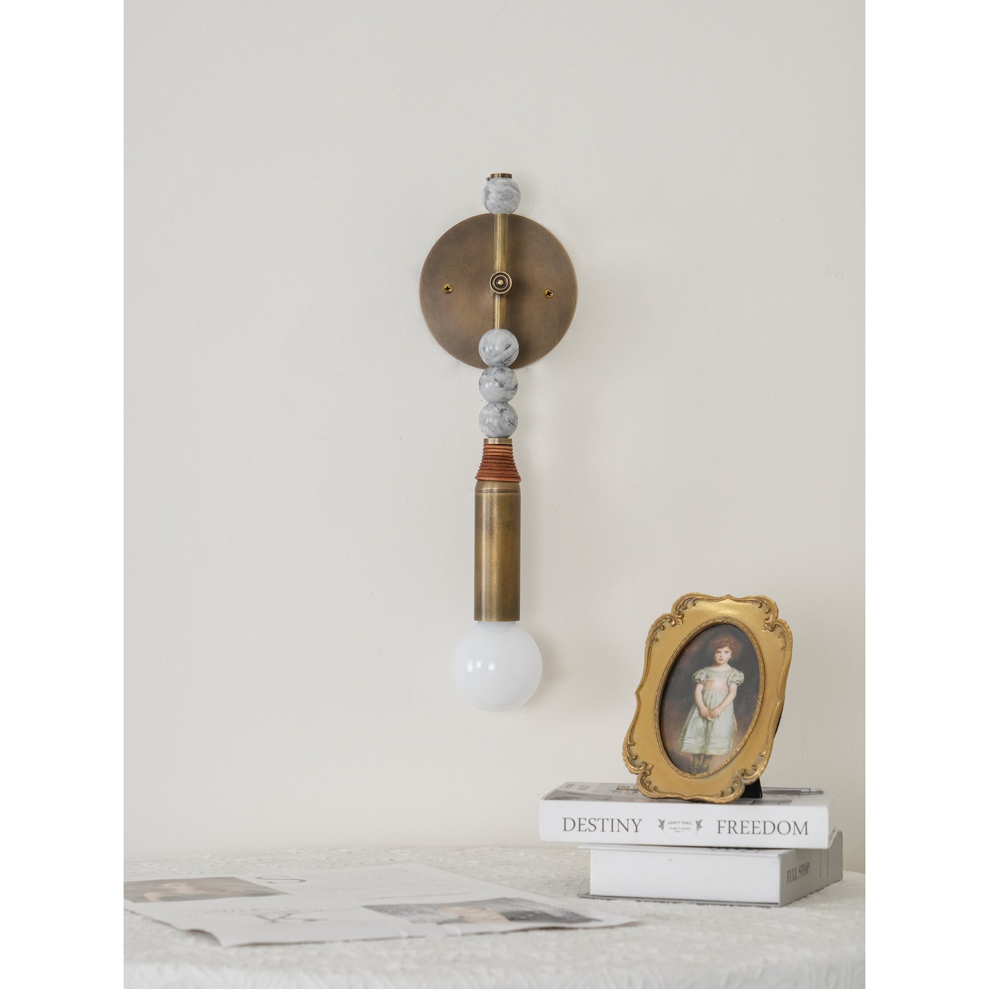 Icarira Modern Minimalist Marble Wall Lamp - Lamp Copper