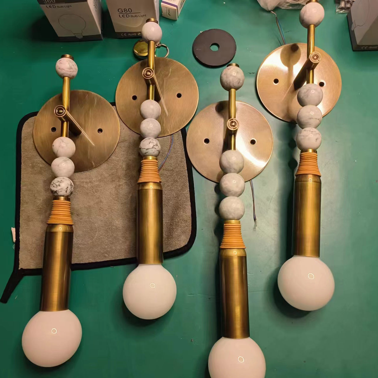 Icarira Modern Minimalist Marble Wall Lamp - Lamp Copper