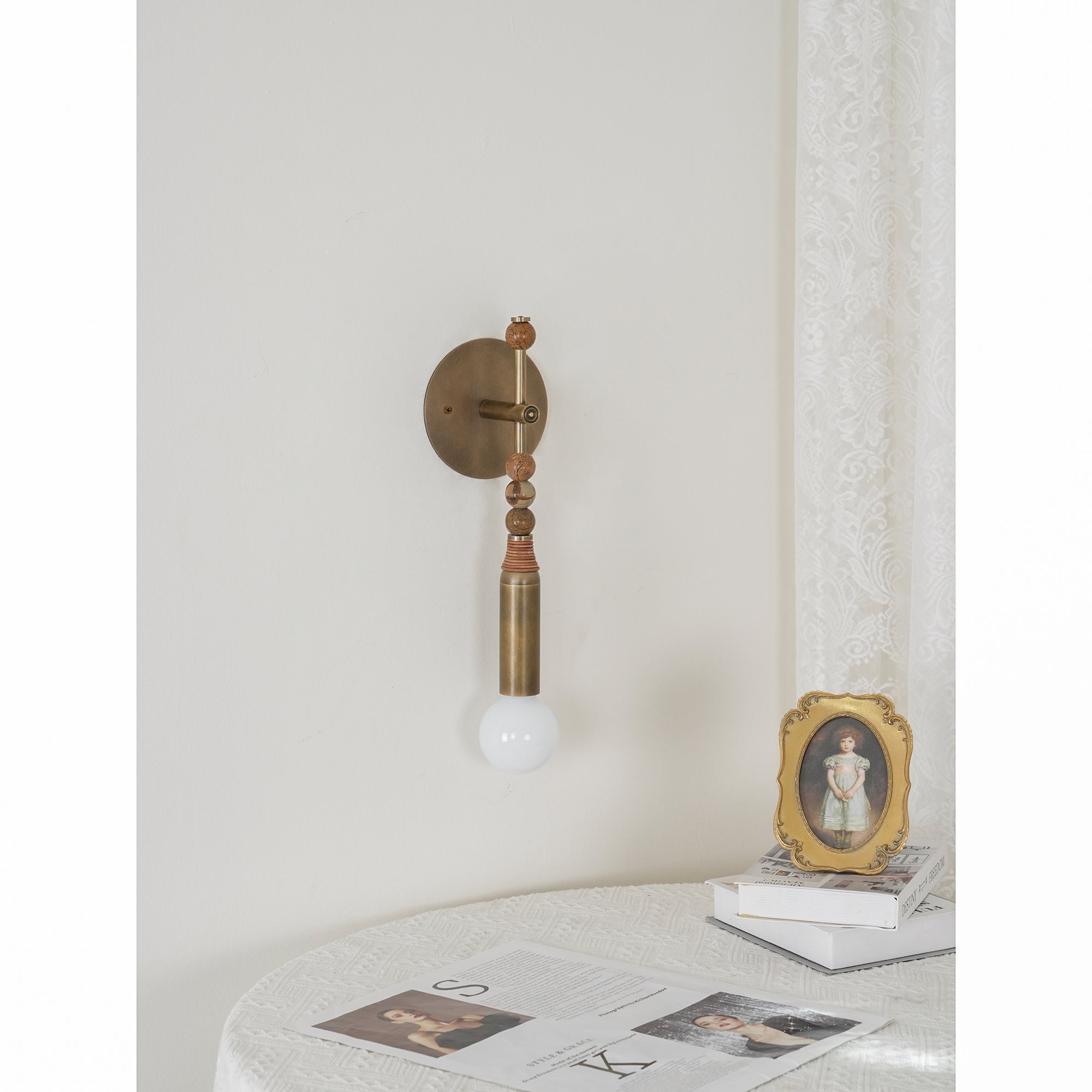 Icarira Modern Minimalist Marble Wall Lamp - Lamp Copper