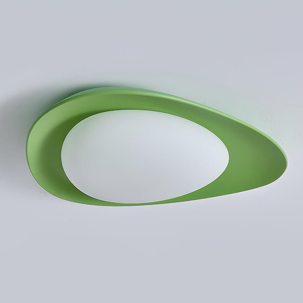 Aria Lámpara de Techo con Forma de Guijarro en Verde y Beige