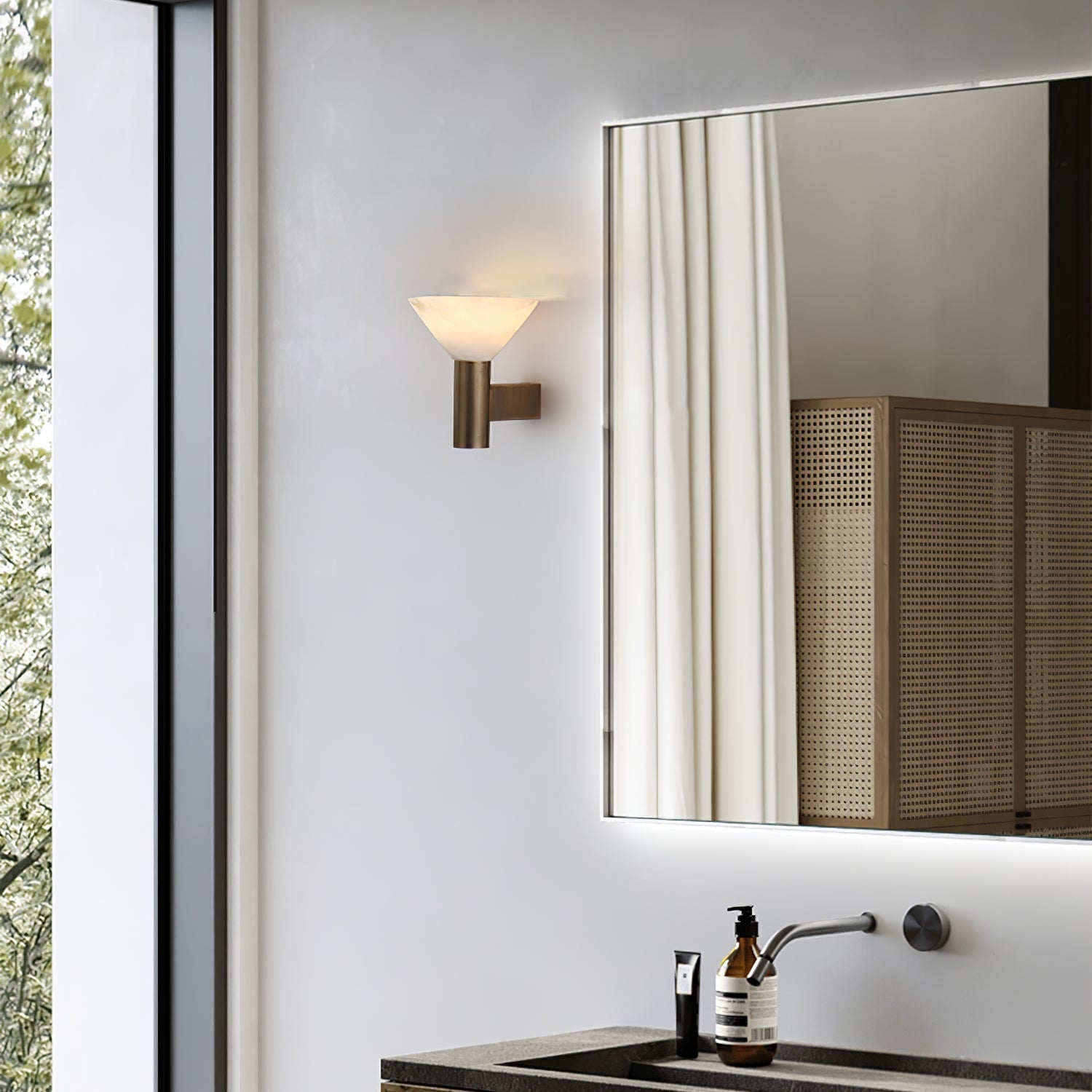 Eurnoria Cone Alabaster Wall Light - Letslighting