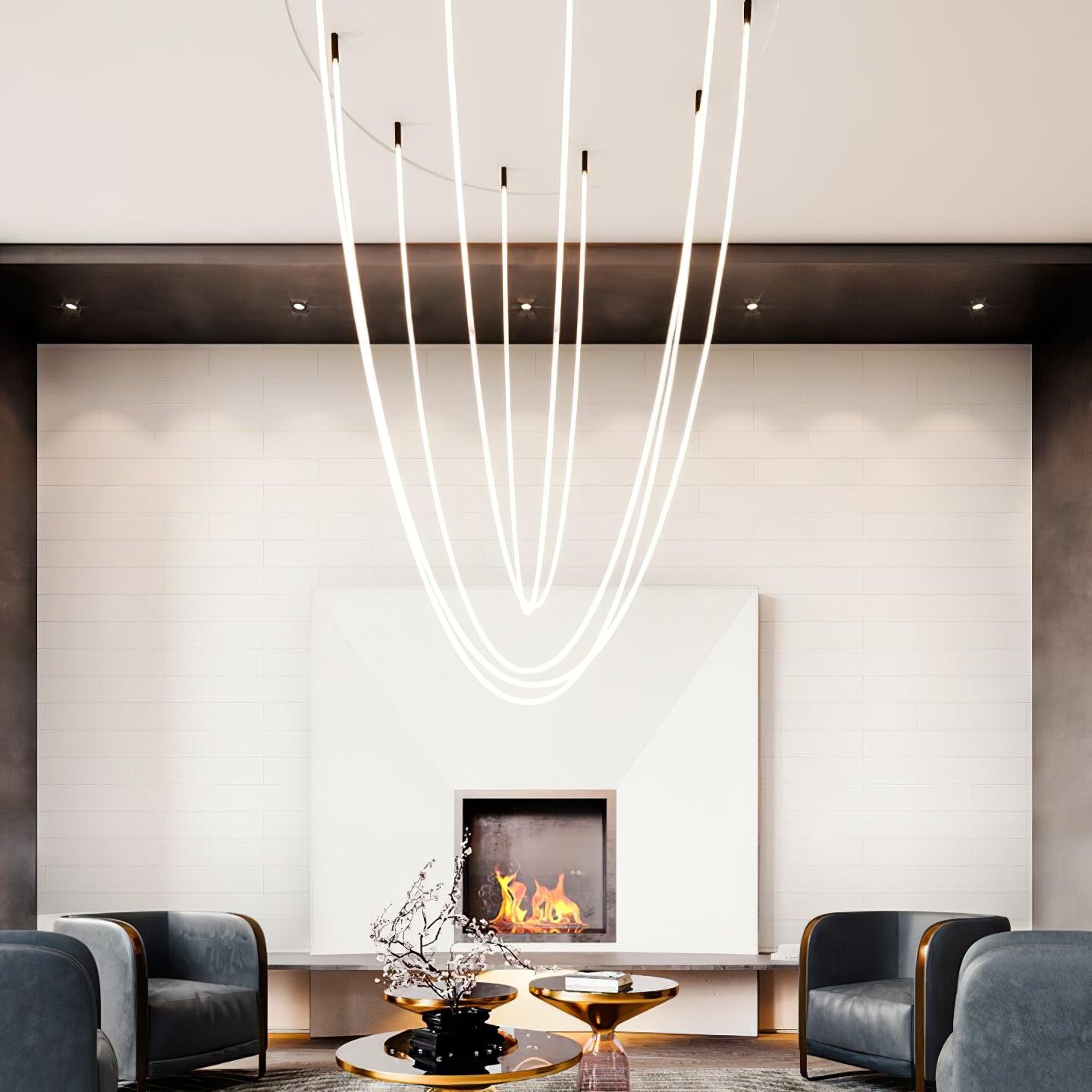 Solara Pendant Lamp Flexible Curve Silicone Brass - Letslighting
