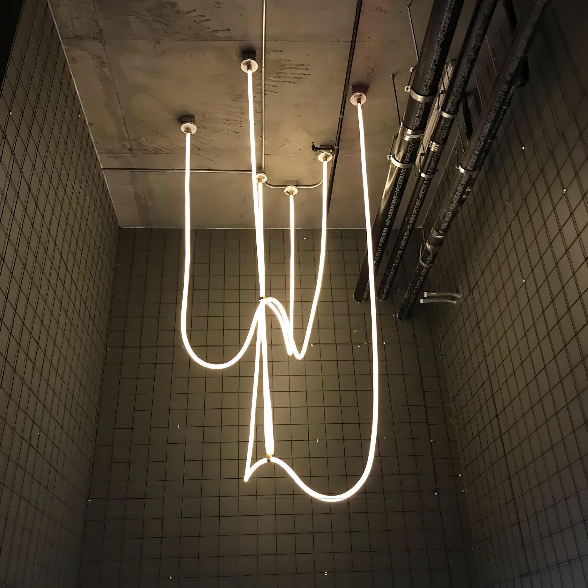 Solara Pendant Lamp Flexible Curve Silicone Brass - Letslighting