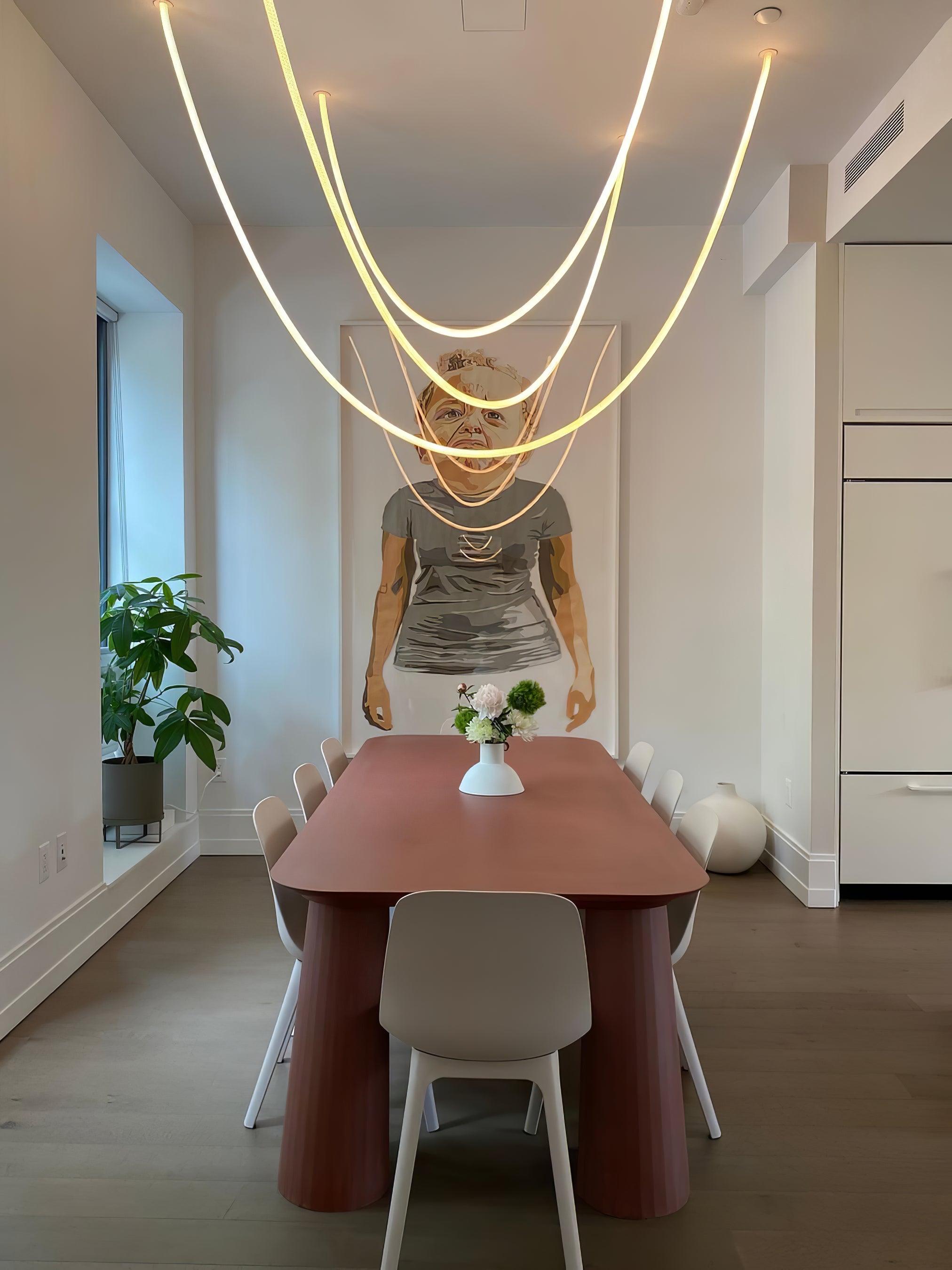 Solara Pendant Lamp Flexible Curve Silicone Brass - Letslighting