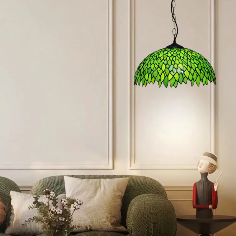 Tiffany Retro Redondo Multicolor Lámpara colgante Vidrio Salón/Bar