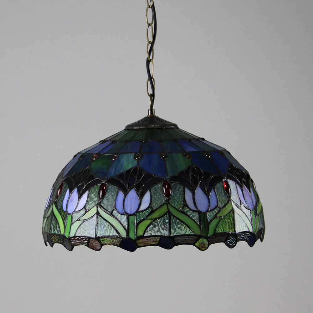 Tiffany Retro Redondo Multicolor Lámpara colgante Vidrio Salón/Bar