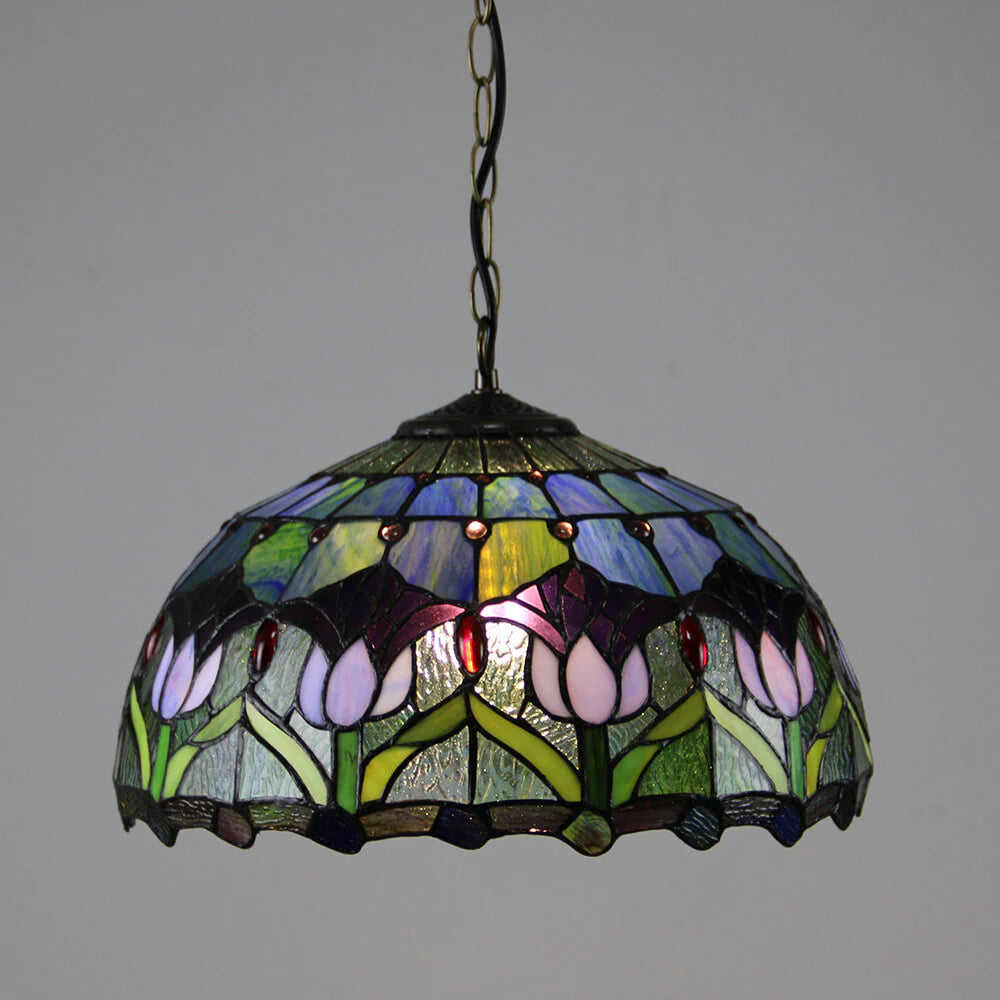 Tiffany Retro Redondo Multicolor Lámpara colgante Vidrio Salón/Bar