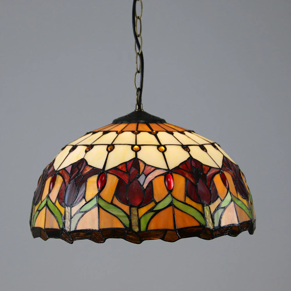 Tiffany Retro Redondo Multicolor Lámpara colgante Vidrio Salón/Bar