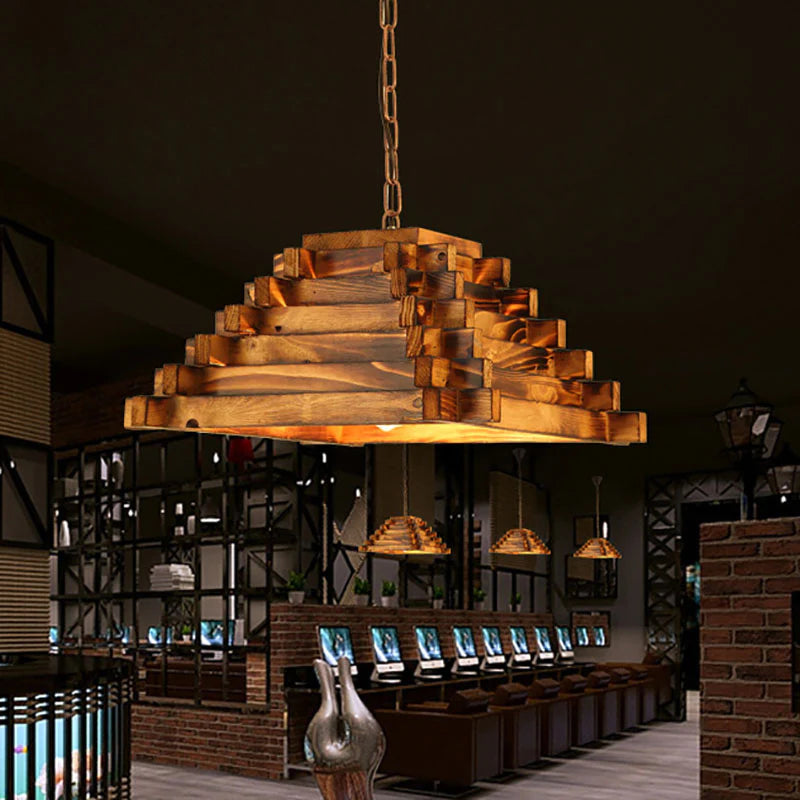 Epoch Inusual LED Lámpara colgante Madera Bar Comedor