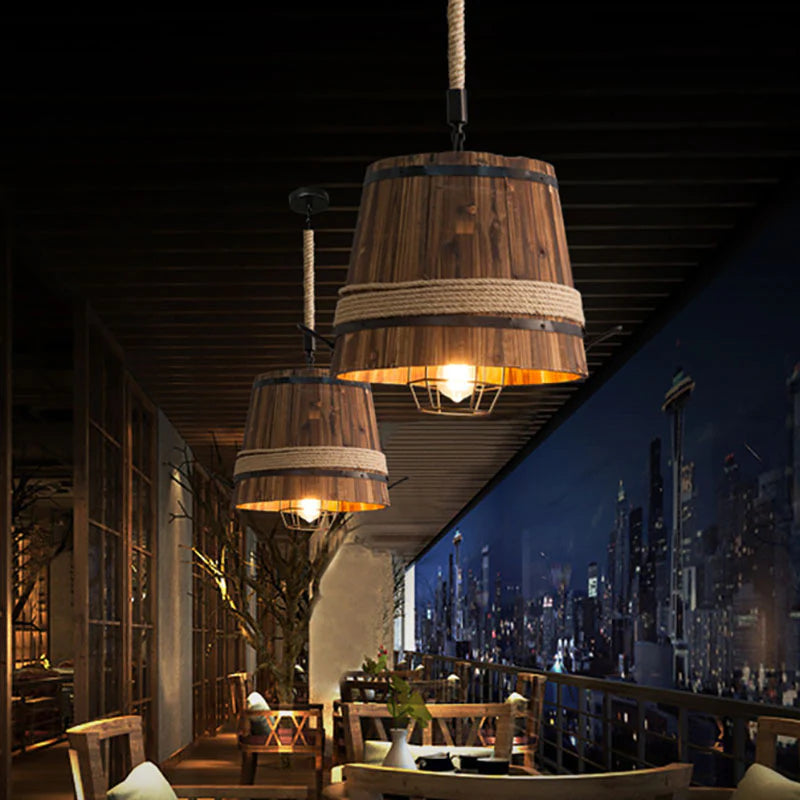Epoch Inusual LED Lámpara colgante Madera Bar Comedor