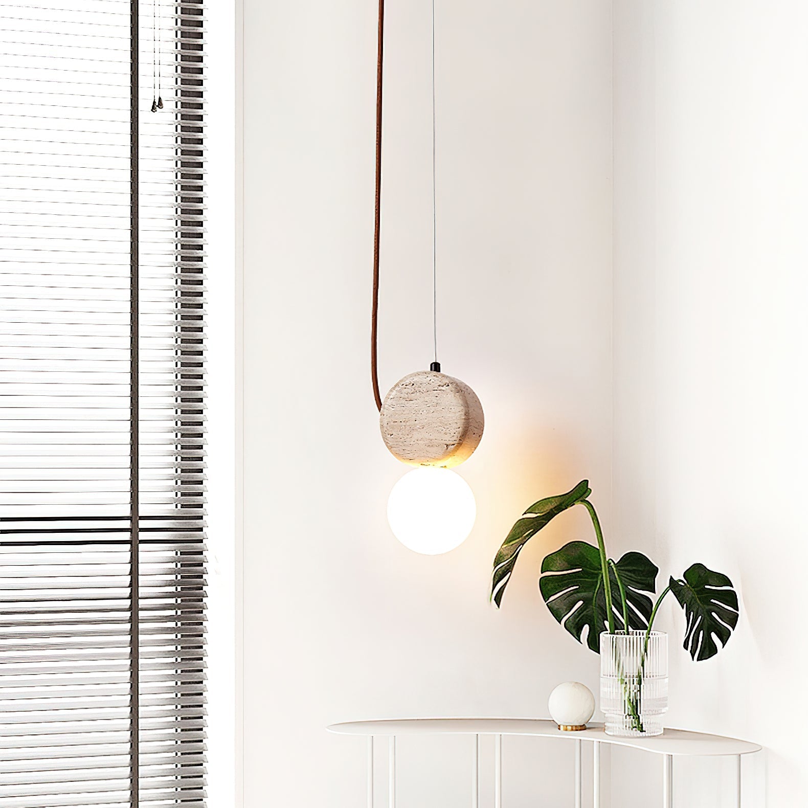 Zosolyra Double-Disc Travertine Pendant Light - Letslighting