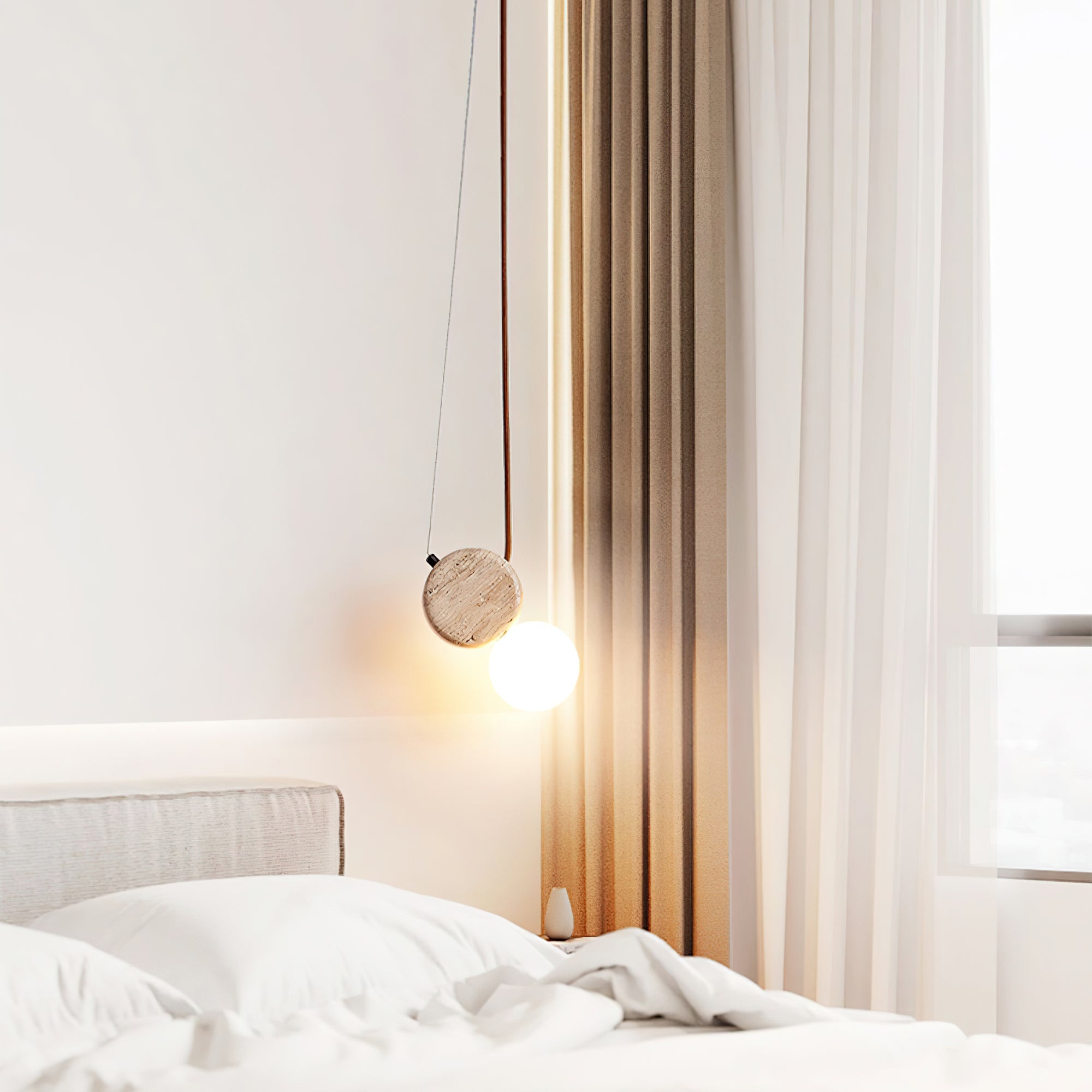 Zosolyra Double-Disc Travertine Pendant Light - Letslighting