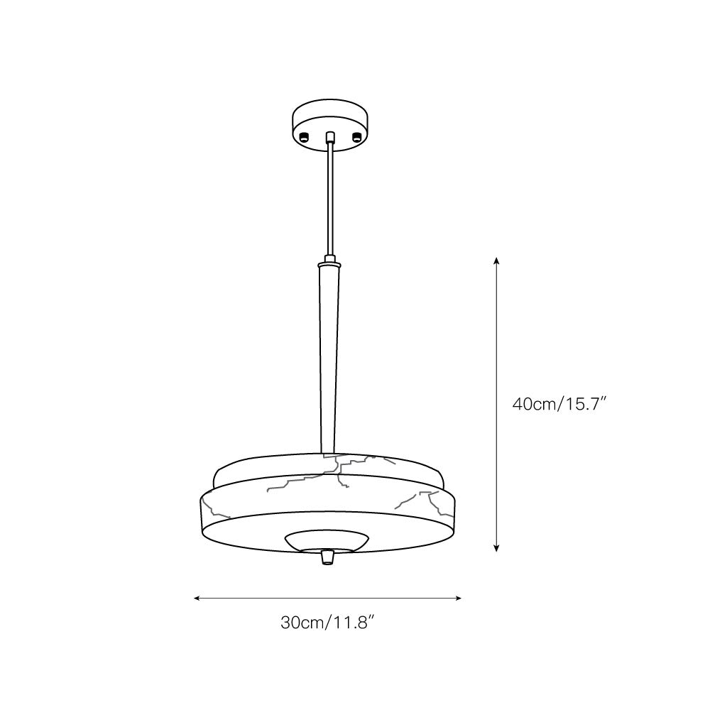 Ithaara Modern Minimalist Trave Alabaster Pendant Lamp - Lamp Copper