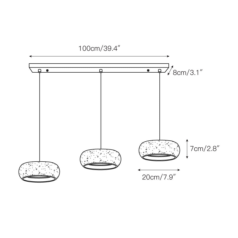 Eurvaran Modern Minimalist Drum Travertine Pendant Lamp - Lamp Copper