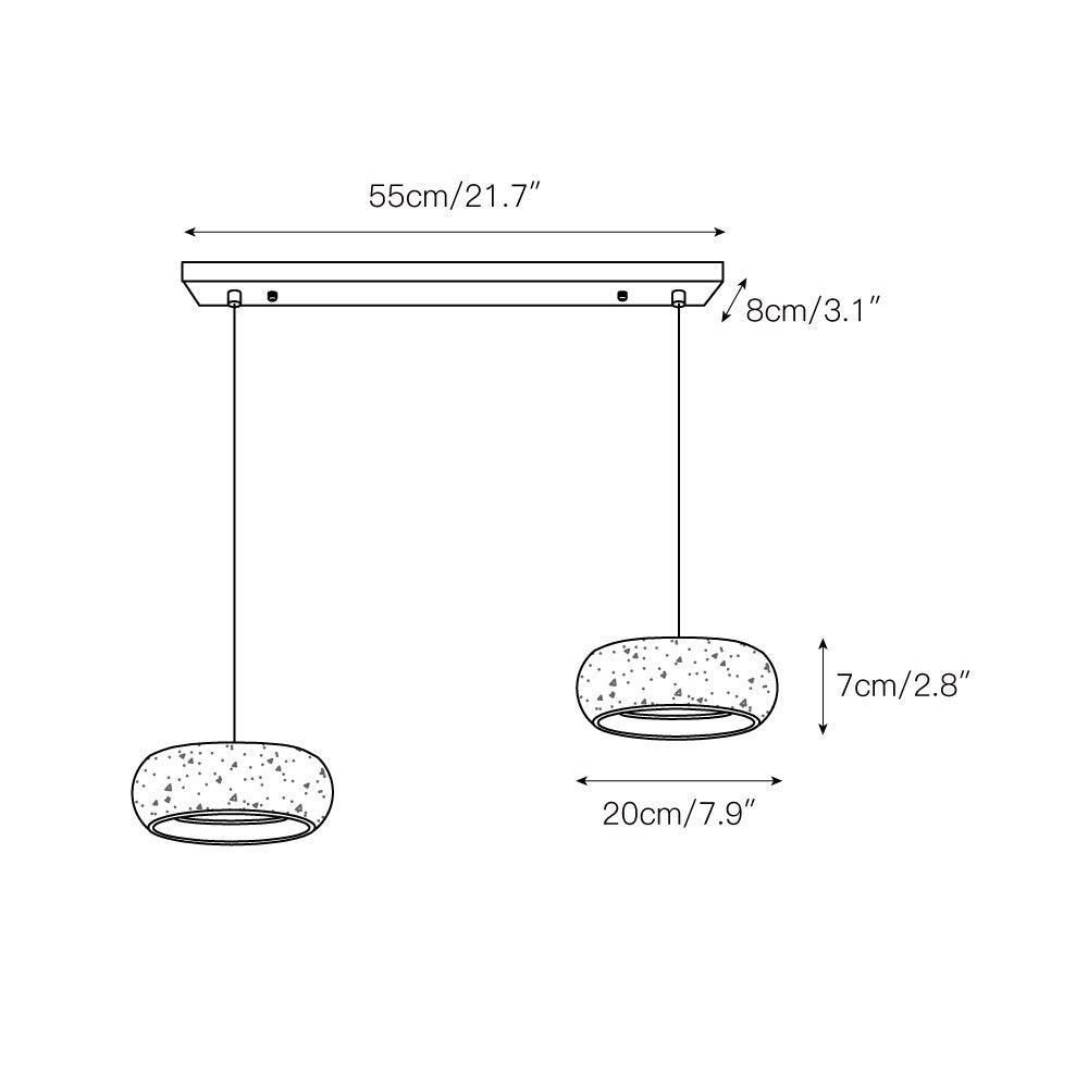 Eurvaran Modern Minimalist Drum Travertine Pendant Lamp - Lamp Copper