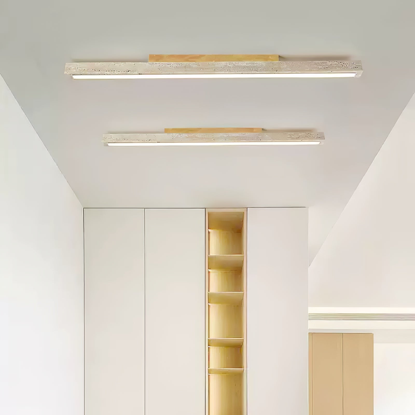 Orvenarae Minimalist Travertine Linear Ceiling Light - Letslighting