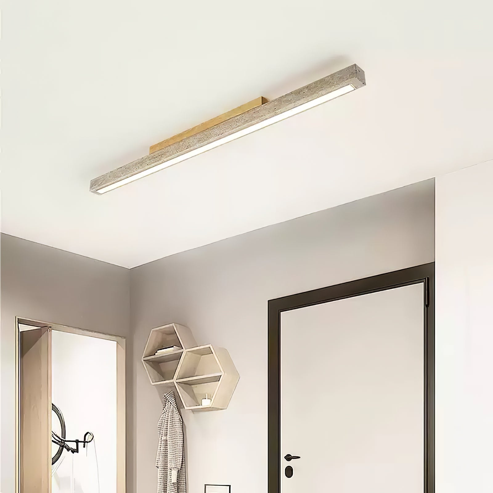 Orvenarae Minimalist Travertine Linear Ceiling Light - Letslighting