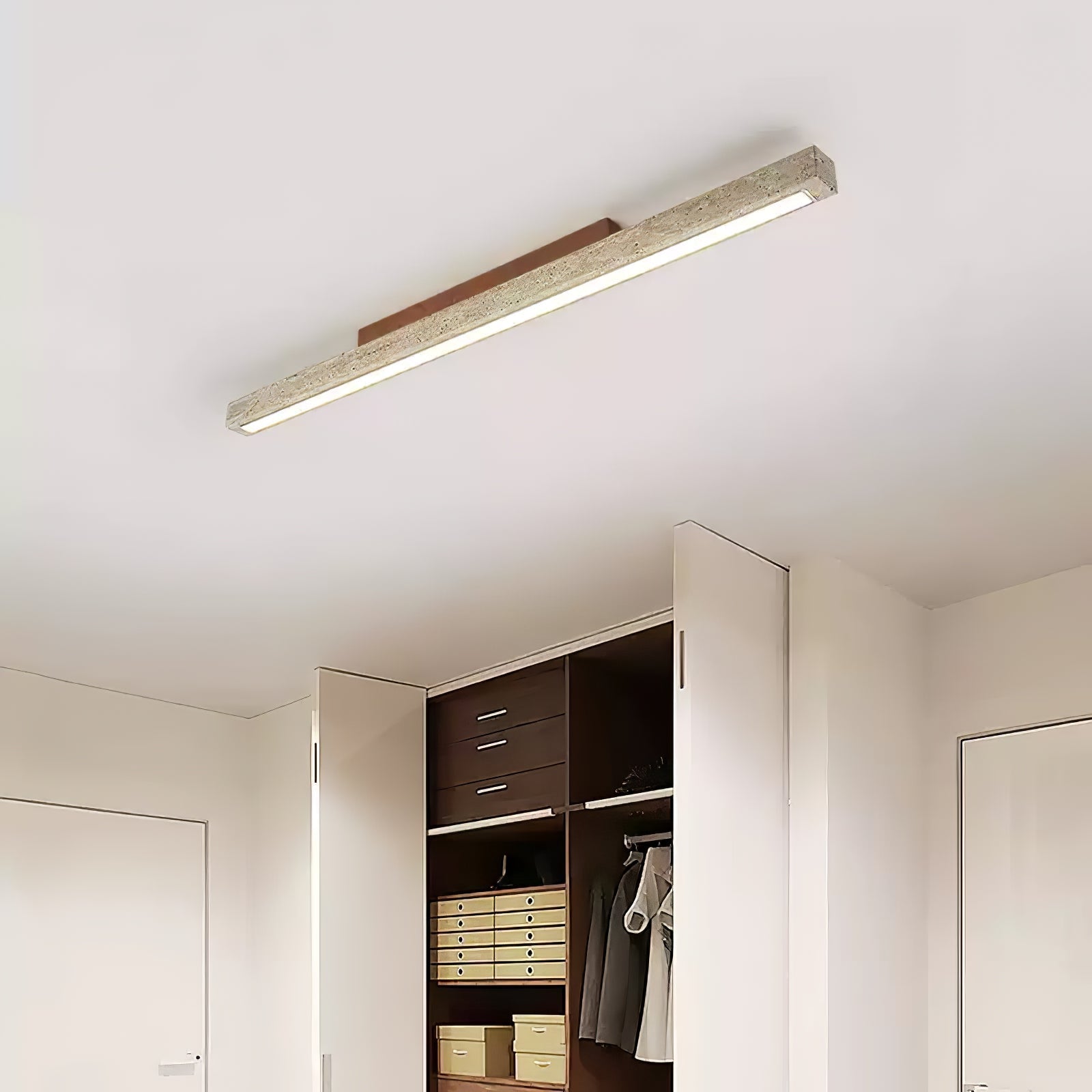 Orvenarae Minimalist Travertine Linear Ceiling Light - Letslighting