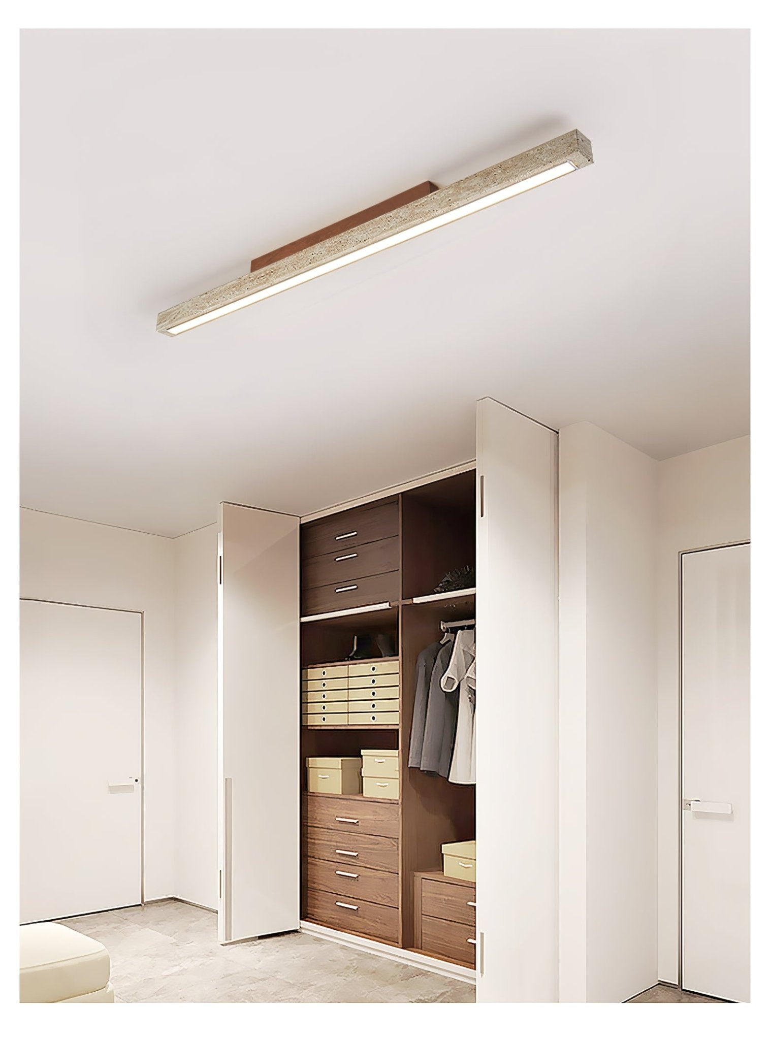 Orvenarae Minimalist Travertine Linear Ceiling Light - Letslighting