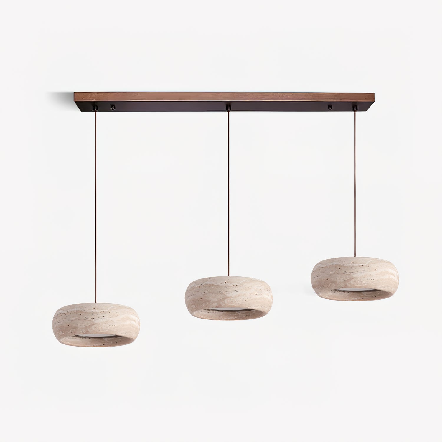 Eurvaran Modern Minimalist Drum Travertine Pendant Lamp - Lamp Copper