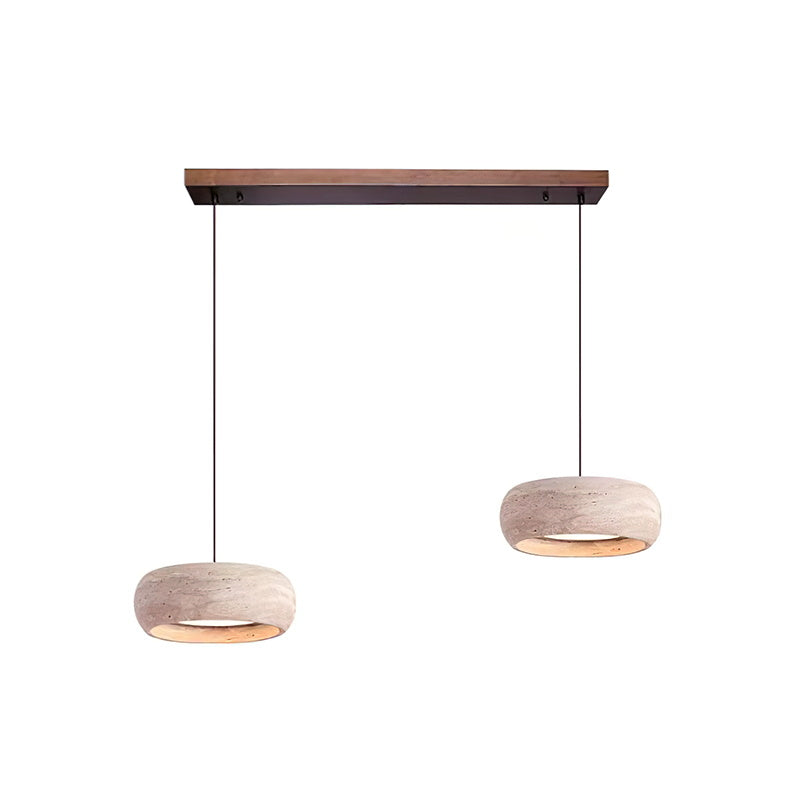 Eurvaran Modern Minimalist Drum Travertine Pendant Lamp - Lamp Copper
