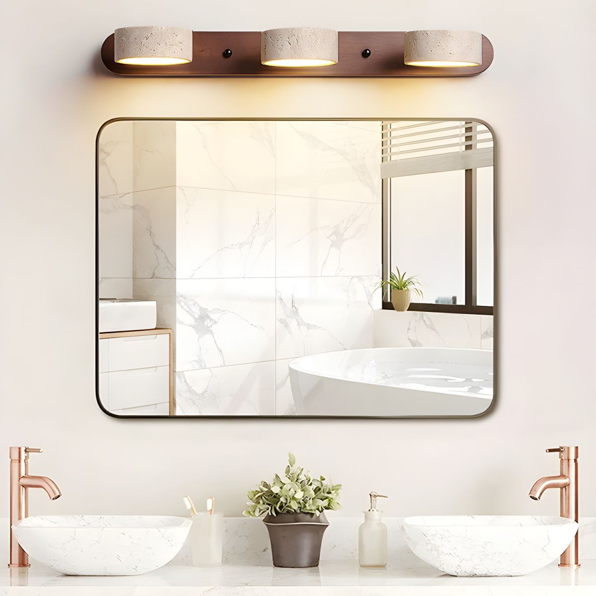 Ritta Lámpara de Pared Interior de Travertino Neutra
