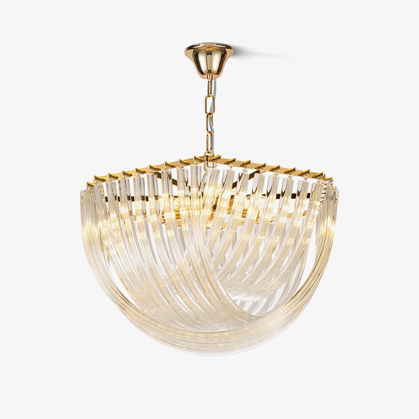 Aurora Chandelier Clear Curved Tiered - Letslighting