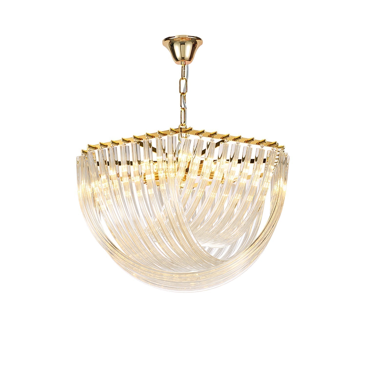 Aurora Chandelier Clear Curved Tiered - Letslighting