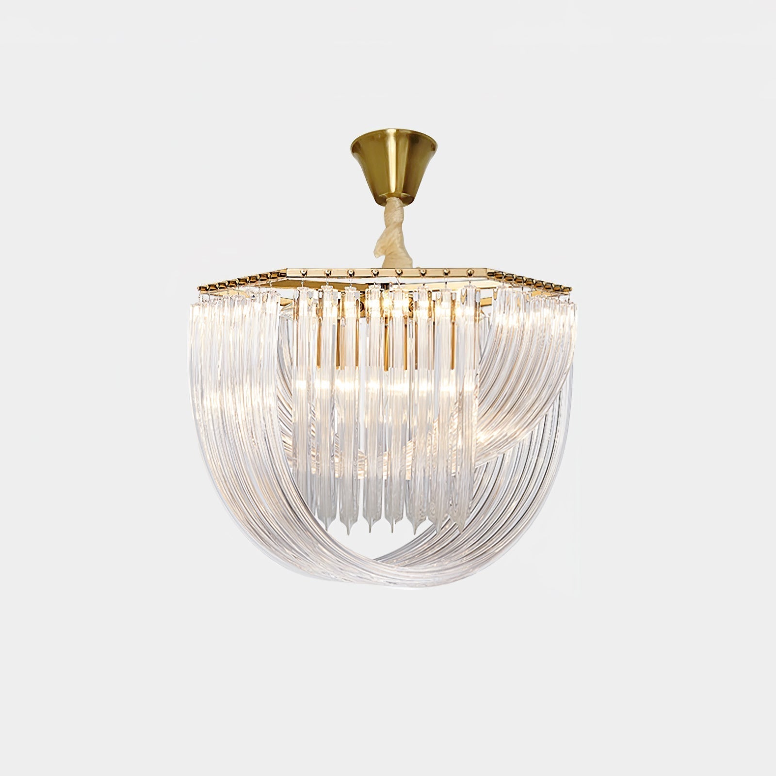 Aurora Chandelier Clear Curved Tiered - Letslighting