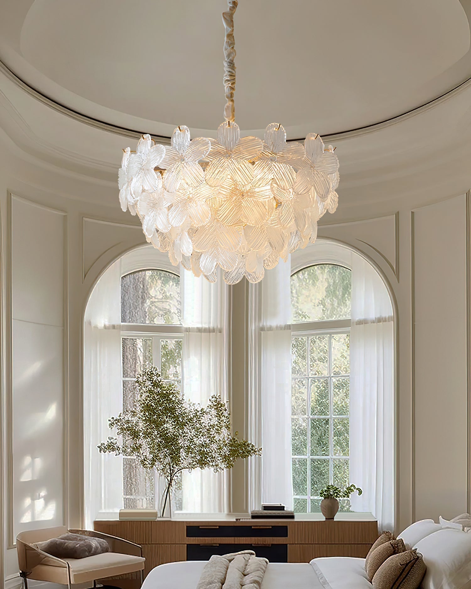 Cavine Pink Glass Flower Chandelier - Letslighting